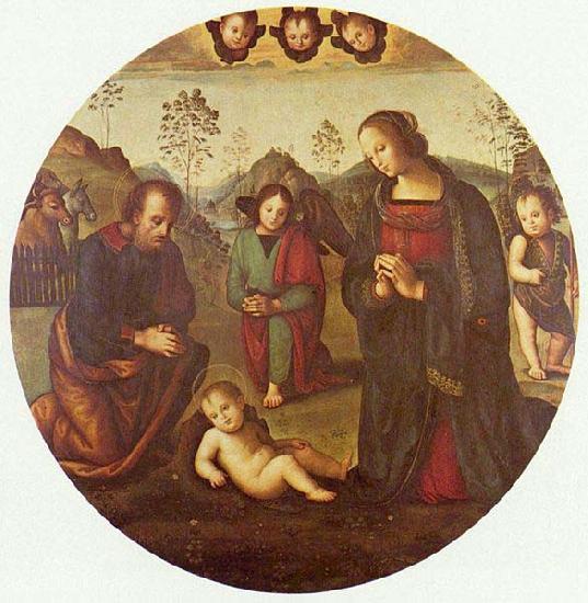 Pietro Perugino Christi Geburt, Tondo oil painting picture